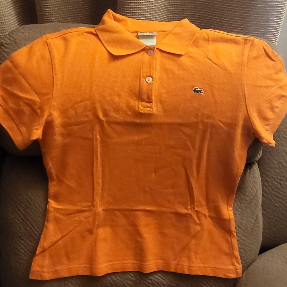 LACOSTE Piqué Polo NEW WOT Unidex Regular Fit EU sz 42 Soft Cotton Orange • TV1
